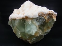 画像1: キャビネットサイズ：ベトナム産八面体グリーンフローライト原石（ドゥルージ水晶皮膜） 1,867.3g