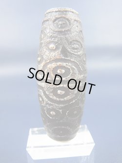 画像1: 「三十六眼」老礦（ろうこう）現代天珠 直径約21.5×55.5mm