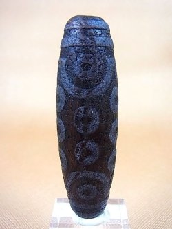 画像1: 「二十一眼」老礦（ろうこう）現代天珠 直径約20×71mm