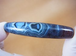 画像1: ボツワナ産ピクチャーアゲート現代天珠 直径約14×64mm