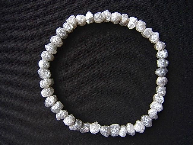 天然ダイヤモンド原石(ホワイト)ブレスレット 60カラット 内寸：約16cm