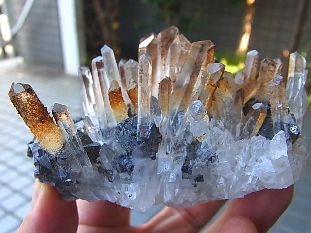 ルーマニア産ガレナ付きニードル水晶クラスター372 9g パーフェクトストーン Perfect Stone