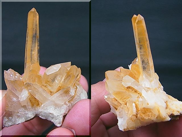 マニカラン産ゴールデンヒーラー水晶（タントリックツインポイント付き） 45.4g - パーフェクトストーン PERFECT STONE