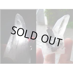 画像: 【クリアランス価格30％OFF 18,000円→12,600円】ヒュブネライト（マンガン重石）＆水晶ポイント73.6g