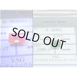 画像: エメラルドカラー・イットリウムアルミニウムガーネット（YAG）・ルース（ソーティングメモ付き） 2.695カラット