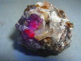 画像: メキシコ・オハエラ鉱山産フローライト原石（赤色蛍光/バライト共生） 195.6g