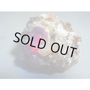 画像: メキシコ・オハエラ鉱山産フローライト原石（赤色蛍光/バライト共生） 195.6g