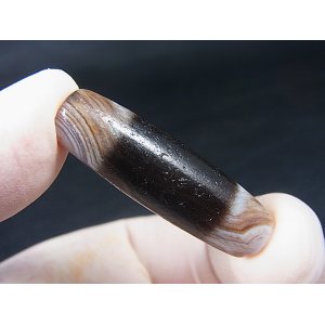 画像: 「黒白」（ドラゴンライン入り）現代天珠 直径約11.5×38.5mm