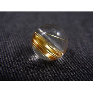画像: ブラジル産キャッツアイ/タイチンルチル水晶粒売りビーズ 11mm