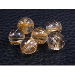 画像: ブラジル産タイチンルチル水晶粒売りビーズ 7.0-6.7mm