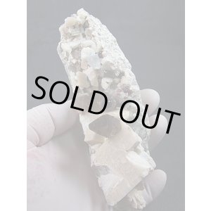 画像: キャビネットサイズ:福建省産スペサルティンガーネット付きスモーキー水晶&ブルーフローライト原石 352.5g