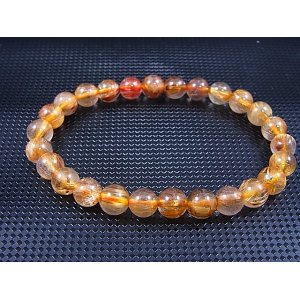 画像: ブラジル産タイチンルチル入りクリア水晶ブレスレット 7mm平均 内寸：約15cm