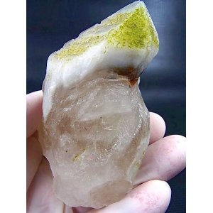 画像: ベトナム・ザライ省産ホワイト＆グリーン水晶原石（エピドート付き） 247.6g