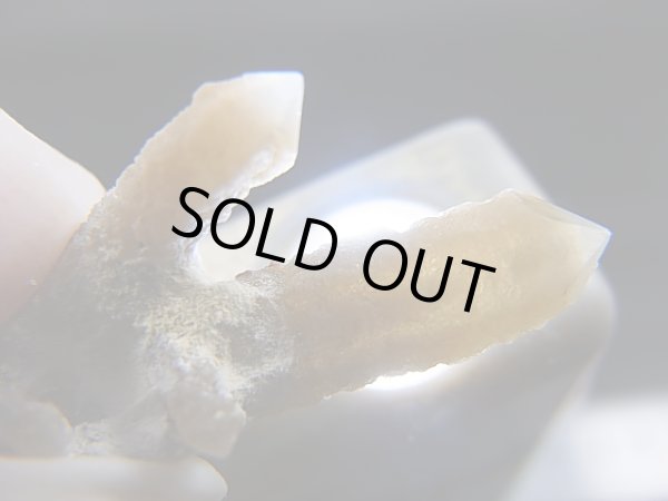 画像1: 内モンゴル産角閃石/ヘデンベルガイト入り水晶原石（ツイン/トラピチェ） 2.5g