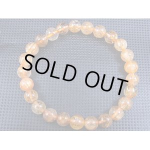画像: ブラジル産タイチンルチル入りクリア水晶ブレスレット 7.5mm平均 内寸：約15.5cm