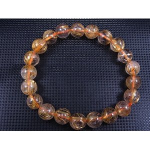 画像: ブラジル産タイチンルチル入りクリア水晶ブレスレット 9.5mm平均 内寸：約15cm
