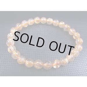画像: ブラジル産タイチンルチル入りクリア水晶ブレスレット 7mm平均 内寸:約15cm