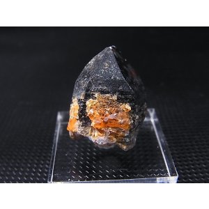 画像: 福建省産スペサルティンガーネット付きスモーキー水晶原石 8.9g