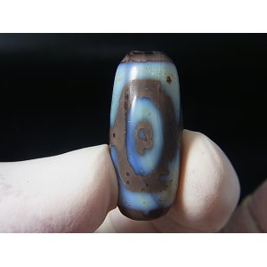 画像: 「三眼」（ドラゴンライン入り）現代天珠 直径約12.5×29.5mm