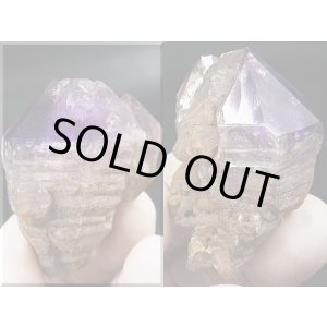 画像: ノルウェー産アメジスト＆水晶原石（蝕像/ＤＴ） 42.4g