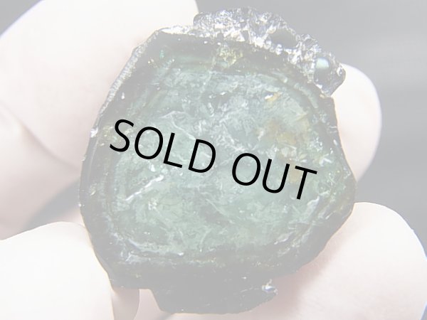 画像1: ナミビア・エロンゴ産ブラック＆ブルートルマリン（研磨面あり） 121.5カラット