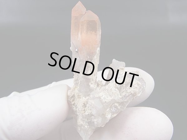 画像1: 南アフリカ・オレンジリバー産アナテース付レッドヘマタイト水晶（タントリックツイン） 18.8g