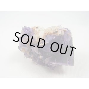 画像: スペイン・アストゥリアス産ディープパープルフローライト原石(赤蛍光) 61.0g