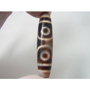 画像: 「三眼」（ドラゴンライン入り）現代天珠 直径約14×57mm