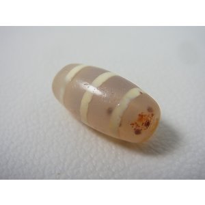 画像: 「線」（赤朱砂入り）現代天珠 直径約10×20mm
