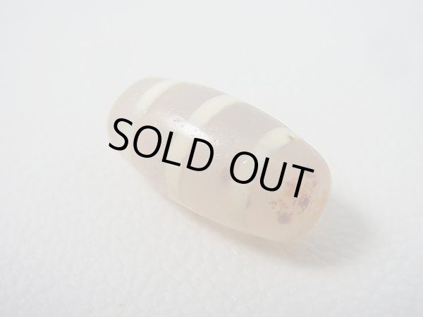 画像1: 「線」（赤朱砂入り）現代天珠 直径約10×20mm