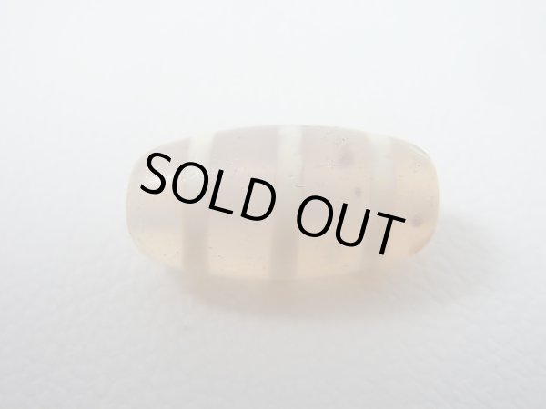 画像2: 「線」（赤朱砂入り）現代天珠 直径約10×20mm