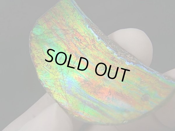 画像1: アフガニスタン産スーパーイリデッセンス・ローマングラス（オレンジグリーン） 7.1g