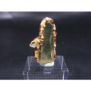 画像: ドイツ・ザクセン州産クローライト入りグリーン水晶（シデライト付着） 2.1g