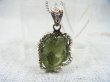 画像1: チェコ産モルダバイトSA原石シルバー枠ペンダント（鑑別カード/サービスチェーン付き） 4.5g