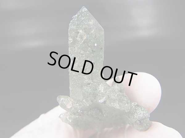 画像1: インド・マニハール産グリーン水晶（連晶/アナテース・アーカンサイト付き） 17.0g