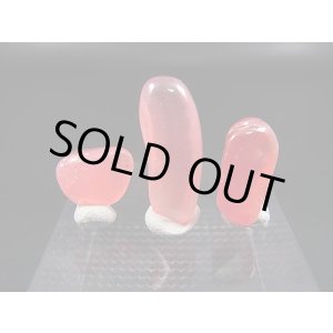 画像: アルゼンチン産クリアロードクロサイト(SA)研磨原石 3点セット トータル 3.1g