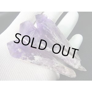 画像: ブラジル産ゾーニング着きアメジストポイント 3点セット トータル 80.5g