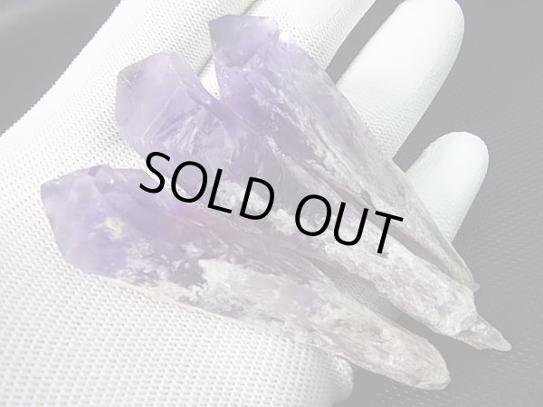 画像1: ブラジル産ゾーニング着きアメジストポイント 3点セット トータル 80.5g