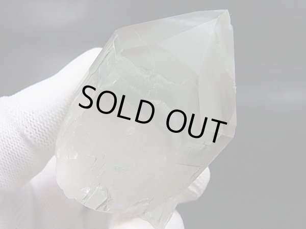 画像1: ノルウェー・ロガランド産グリーンファントム水晶ポイント 96.8g