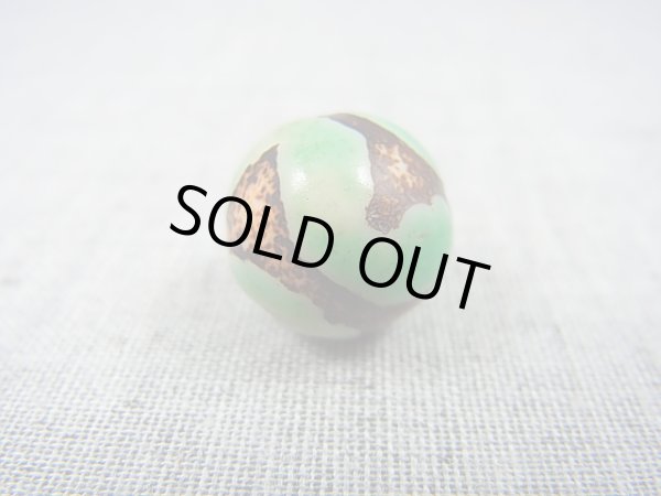 画像1: ヴィンテージ：「雪域天珠：老緑色虎牙」西蔵（チベット）天珠 直径約14×14.5mm