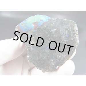 画像: フィンランド・ユレマー産スペクトロライト(ブルーマトリクス&ヴィオラ)原石ブロック(1面研磨) 113.4g