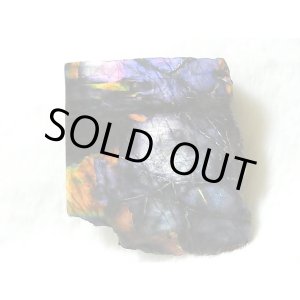 画像: フィンランド・ユレマー産スペクトロライト(パープルヴィオラミックス&シルバー)研磨スライス(片面研磨) 41.0g