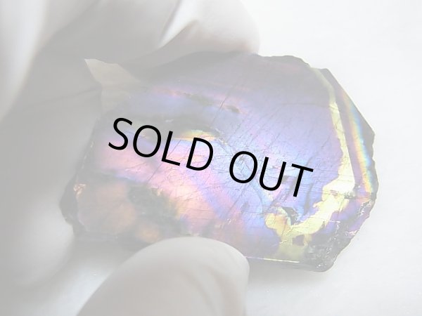 画像2: フィンランド・ユレマー産スペクトロライト（パープルヴィオラミックス）研磨スライス 13.0g