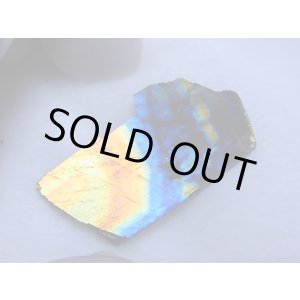 画像: フィンランド・ユレマー産スペクトロライト(ブルーマトリクス)研磨スライス 4.1g