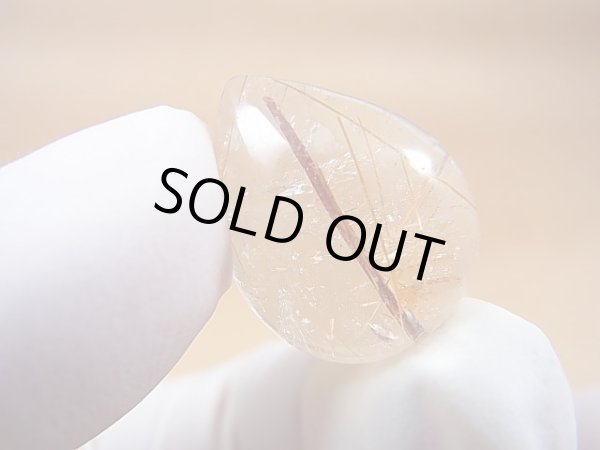 画像1: ブラジル・バイーア州産ゴールドルチル水晶研磨タンブル 2.8g