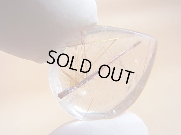 画像2: ブラジル・バイーア州産ゴールドルチル水晶研磨タンブル 2.8g