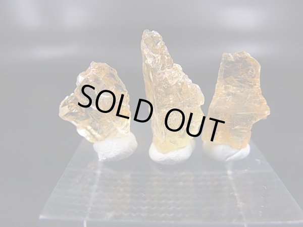 画像1: フィンランド産ヘリオドール宝石質原石 3点セット トータル 13.9カラット