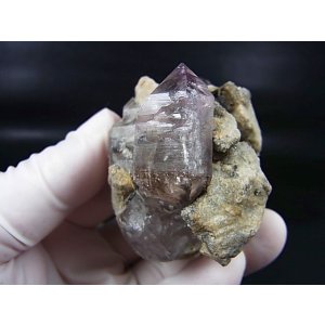 画像: ノルウェー産アメジスト原石(エレスチャル/パイライト付き) 117.8g