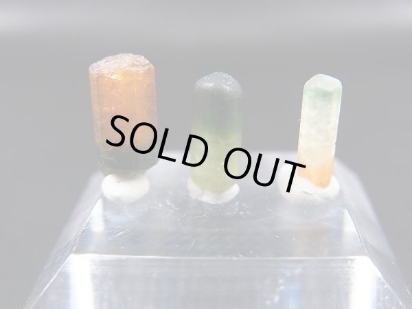 画像2: ベトナムMinh Tien産バイカラートルマリン柱状結晶原石 3点セット トータル 5.1カラット