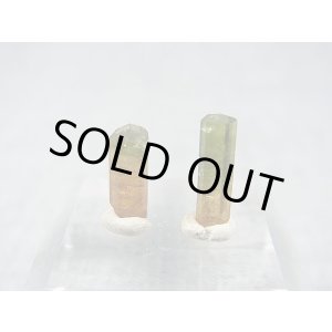 画像: ベトナムMinh Tien産バイカラートルマリン柱状結晶原石 2点セット トータル 2.5カラット